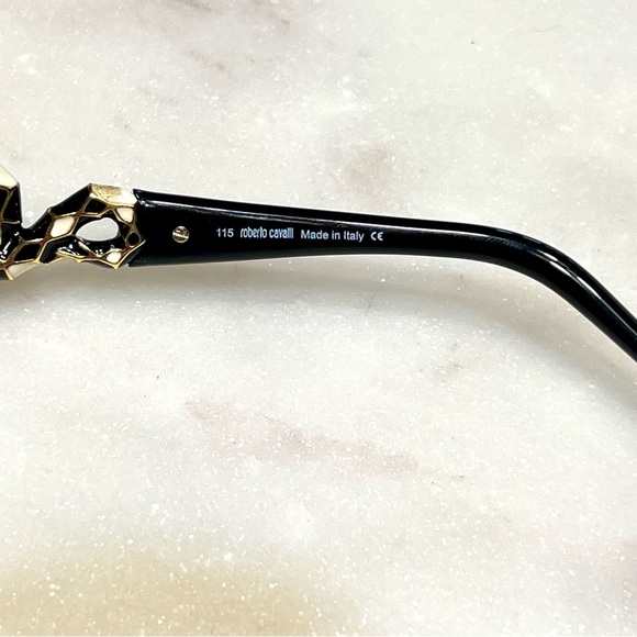 Roberto Cavalli Tene Chic Black and Gold Snake Detail Sunglasses - Picture 7 of 9